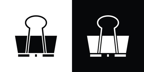 Binder clip icon collection. line stroke icon. EPS 10