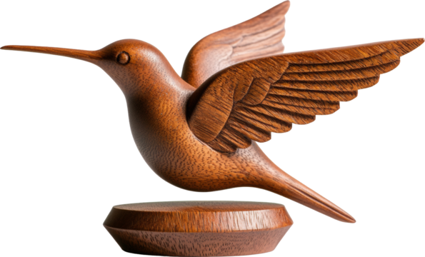 hummingbird wooden statue sculpture
