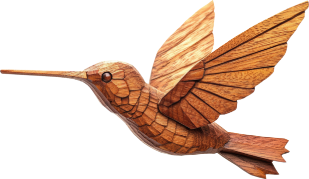 hummingbird wooden statue sculpture