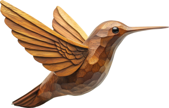 hummingbird wooden statue sculpture - Powered by Adobe