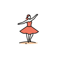 Fototapeta premium A ballet dancer gracefully dancing in an elegant pose.