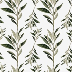 Obraz premium Elegant watercolor leafy pattern for textile and home decor designs