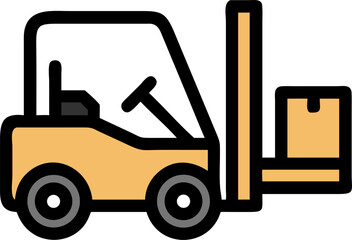 forklift truck vector icon on white or transparent background