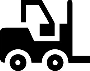 forklift truck vector silhouette icon on white or transparent background