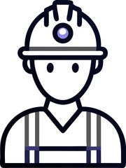 construction worker vector icon on white or transparent background