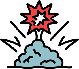 explosion vector icon on white or transparent background