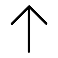 手書きのシンプル矢印　上矢印