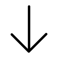 手書きのシンプル矢印　下矢印