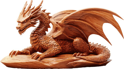 dragon wooden sculpture statue 
