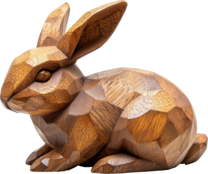 rabbit wooden sculpture statue 