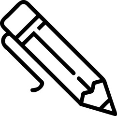 Black Outline Pencil Icon Writing Tool Graphic vector