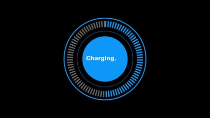 Electric car charging animation background. Charging screen  screen cell phone display. Electric Car Dashboard Display. circle Electric Car Charging Indicator. - Powered by Adobe