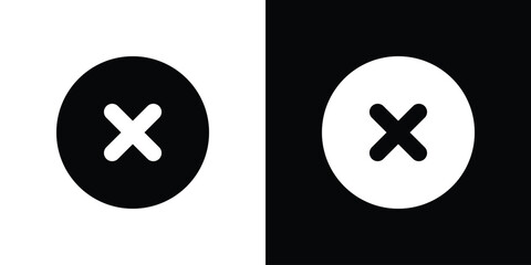 Cancel icon collection. line stroke icon. EPS 10