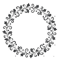 Elegant floral wreath frame design element