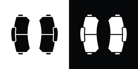 car brake pad icon collection. line stroke icon. EPS 10 © Recoonde