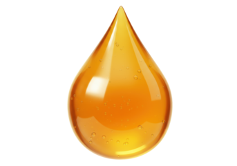 Isolated Golden Honey Droplet with Bubbles