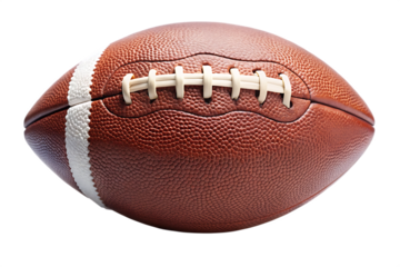Brown Leather American Football with White Laces and Stripes Isolated on a Transparent Background A I G E N E R A T E D - P N G 1