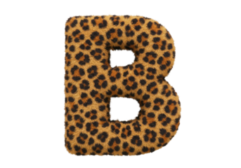 Isolated Leopard Print Furry Letter B Design