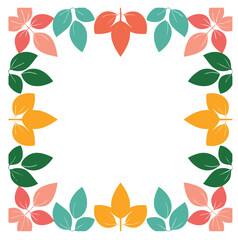 Obraz premium Colorful autumn leaves frame border design template