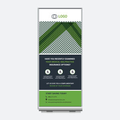 Modern creative corporate roll up banner design template and signage design 