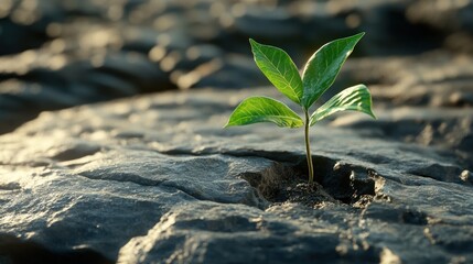 Small plant sprouting from earth