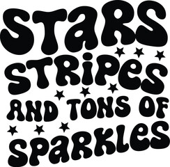 Basic RGB stars stripes & tons of sparkles svg