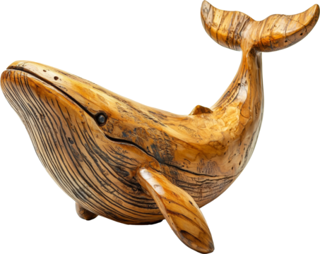 whale wooden sculpture statue  - Powered by Adobe