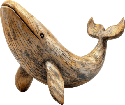whale wooden sculpture statue 