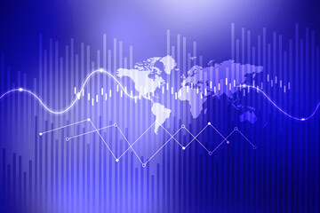 2d illustration Stock market online business concept. business Graph 
