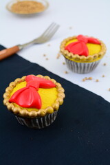 Designer cupcake on the white background