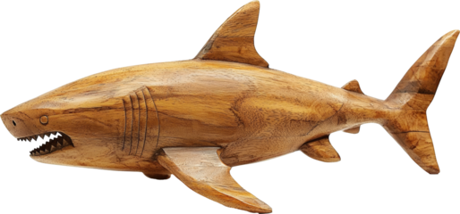 shark wooden sculpture statue 