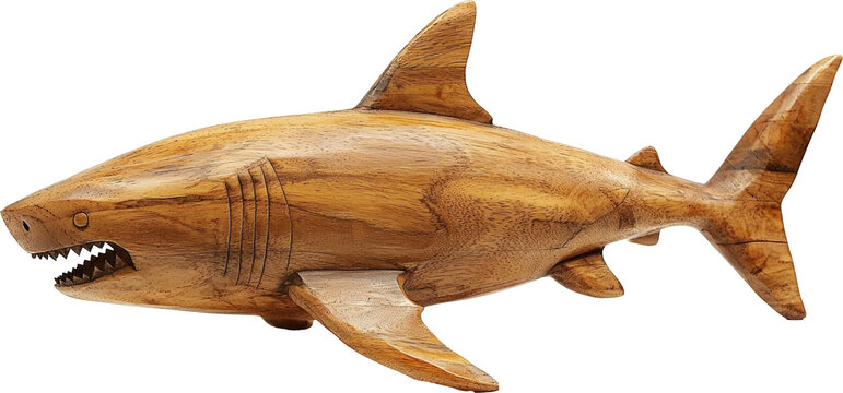 shark wooden sculpture statue - Powered by Adobe