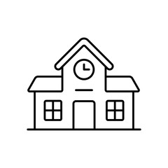 University Campus Building Line Icon
