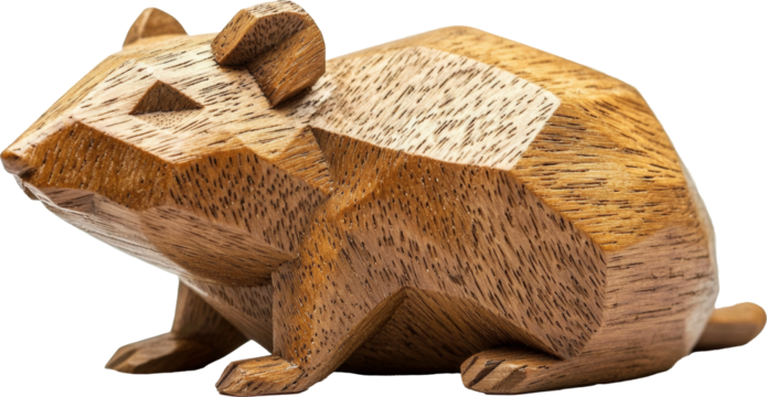 rat wooden sculpture statue 