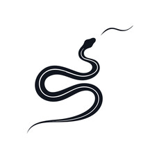 Elegant black snake silhouette design minimalist art