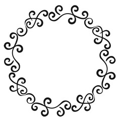 Elegant circular swirl frame design element
