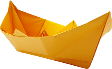 yellow paper boat
