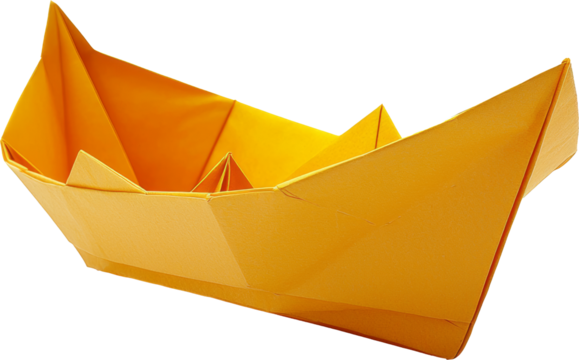 yellow paper boat