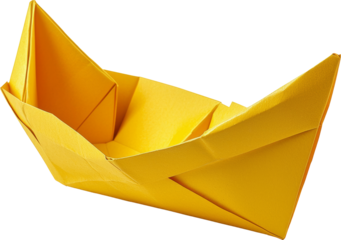 yellow paper boat