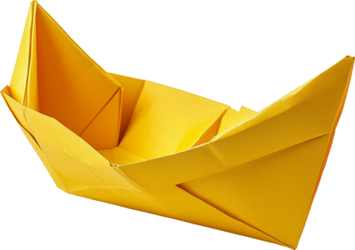 yellow paper boat