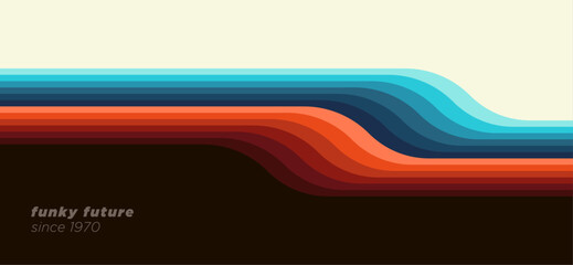 Obraz premium An abstract, minimal 1980s-style background with a retro-futuristic feel and bright, colorful lines. Vector illustration.