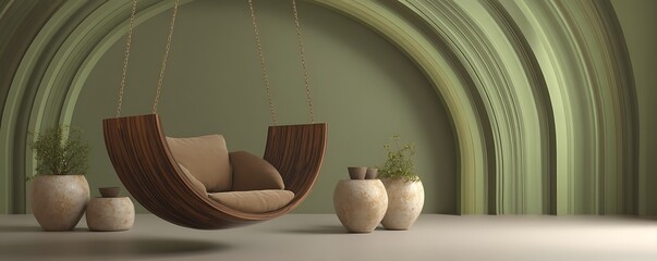 interior swing background swing hanging from the roof in different unique style and in different technological background 
