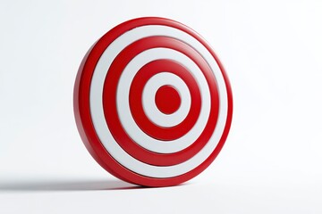 Red and White Target on White Background