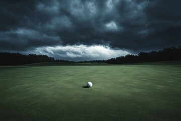 Stormy landscape over field