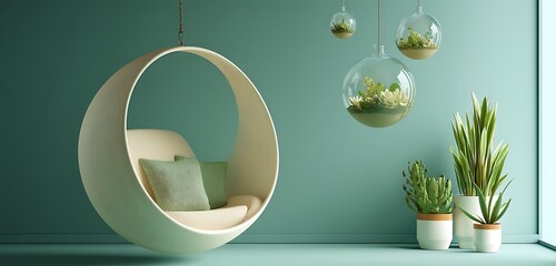 interior swing background swing hanging from the roof in different unique style and in different technological background 
