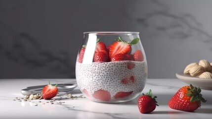 Strawberries in beverage container