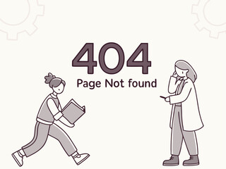 Animated vector frame with blinking 404 page not found error message on screen