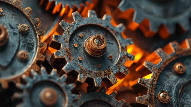 Intricate Metal Gear from Vintage Engine
