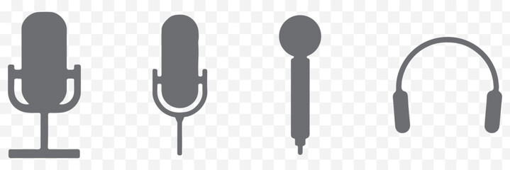 Microphone Icons set. variant microphone icon. Karaoke mic. Podcast microphone. web and mobile icons. vector illustration eps 10