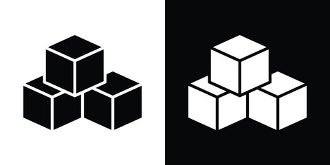Cubes icon collection. line stroke icon. EPS 10